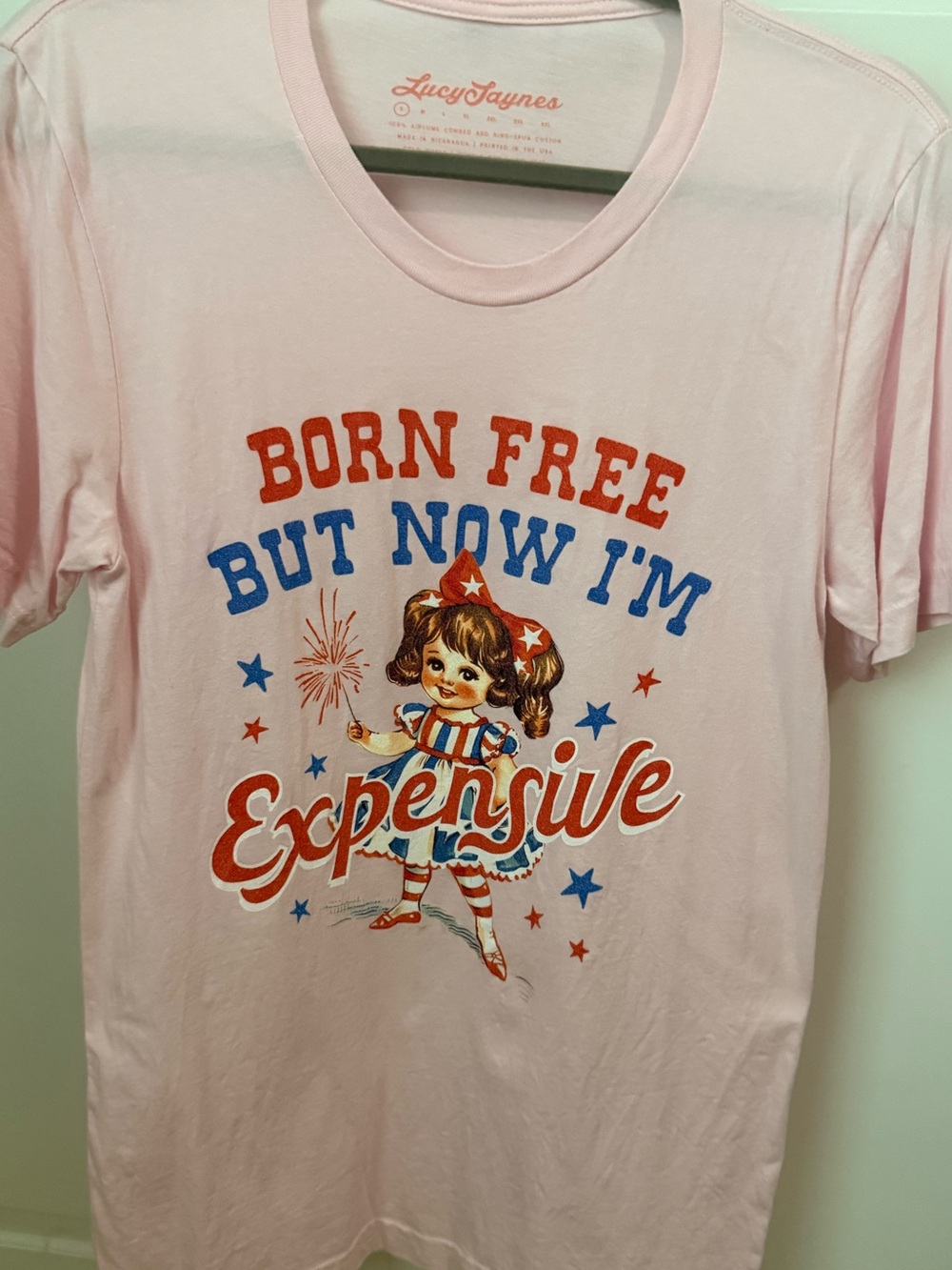 Pink 'Born Free But Now I'm Expensive' Graphic Tee